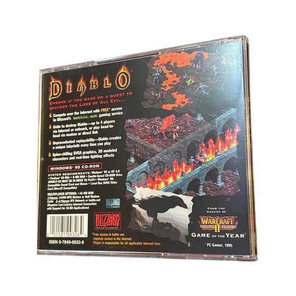 Vintage Diablo PC cd rom game blizzard 1996 windows 95 video game - Picture 2 of 4